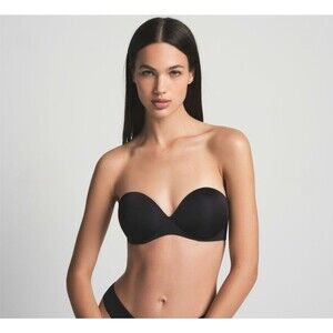 Skims Ultimate Push-Up Strapless Bra Womens 34DD Onyx Adjustable Straps Included